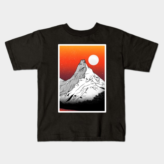 Stetind Mountain Norway Kids T-Shirt by mailboxdisco